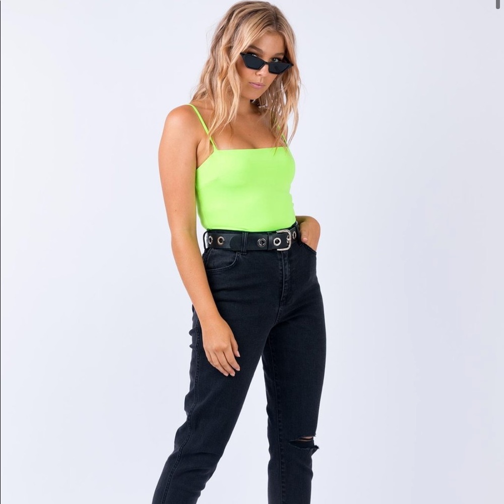 Princess Polly Aarush Neon Green Bodysuit Size 6